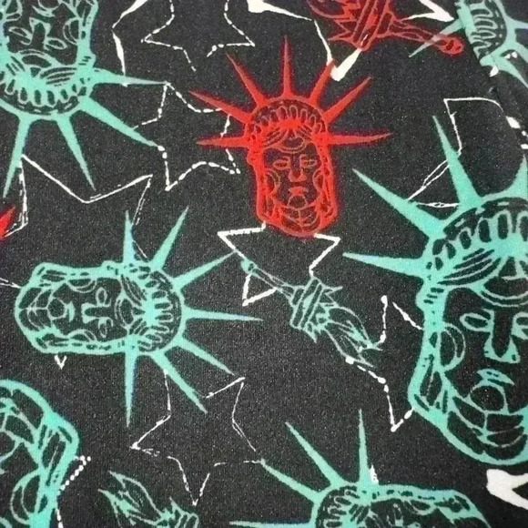 Lularoe kids L/Xl kids Americana leggings Bundle. 2pair.Flags& Lady liberty NWOT - Picture 3 of 7